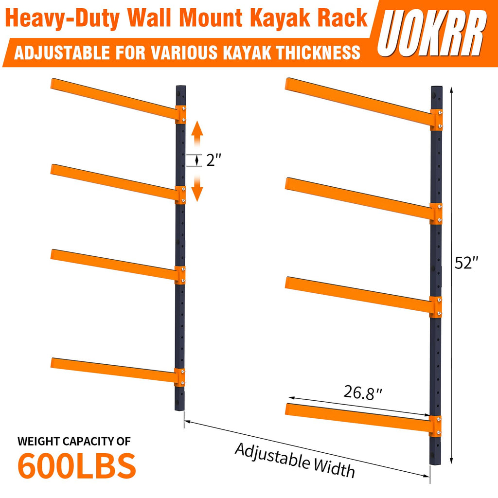 Wall Mount Adjustable Kayak Storage Rack Z521