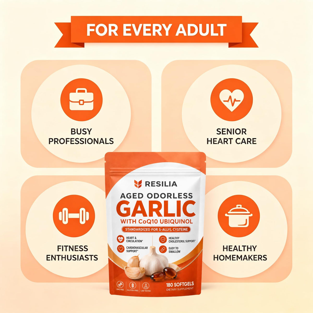 Aged Garlic Supplement 180 Softgels 1200mg L382