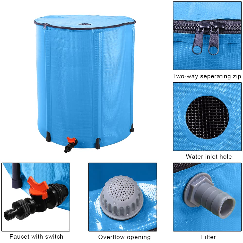 50 Gallon Folding Rain Barrel with Filter N429