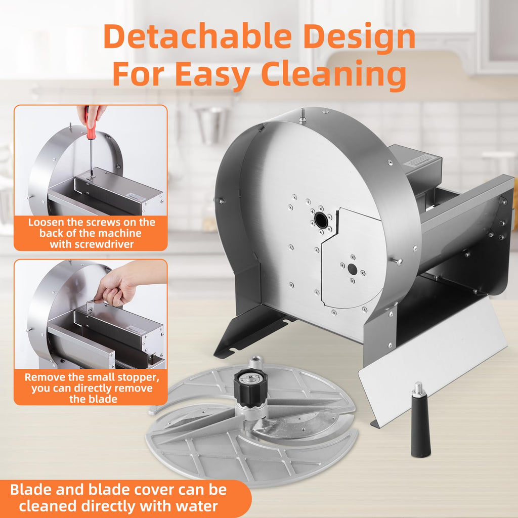 Electric Vegetable Slicer, Stainless Steel 2 IN 1 Manual & Electric Food Slicer X5612