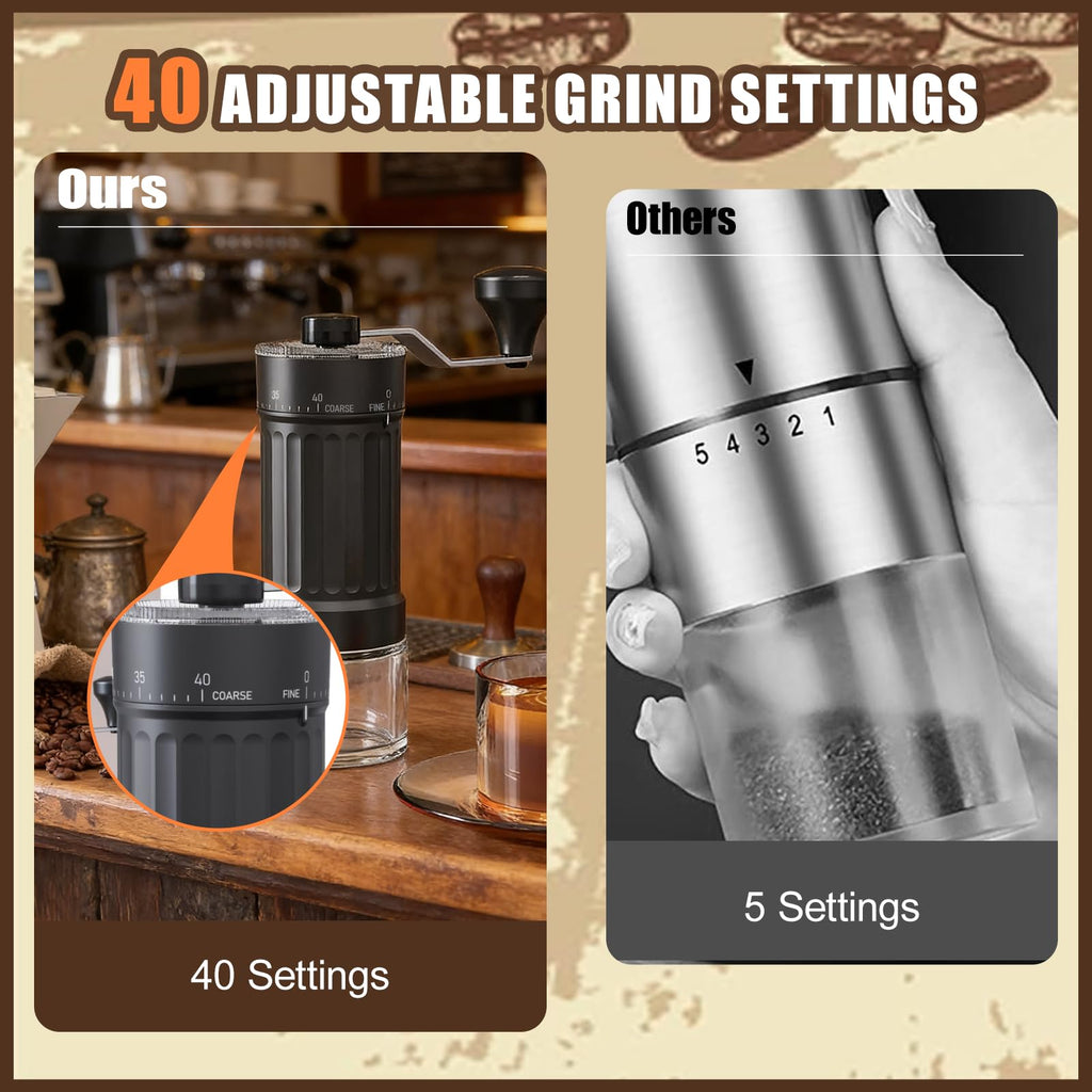 Manual Coffee Grinder with 40 Adjustable Settings, 30g Capacity J62004