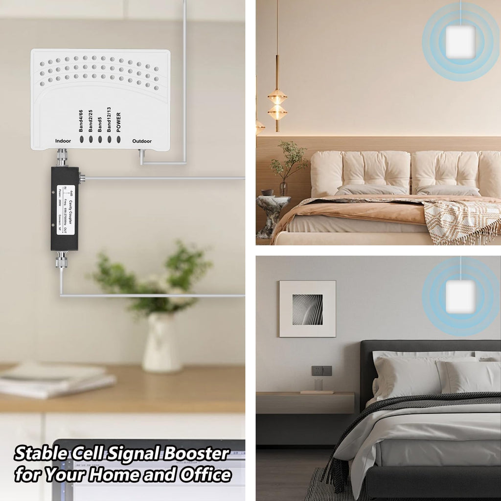 Cell Phone Signal Booster with 2 Indoor Antennas V5036