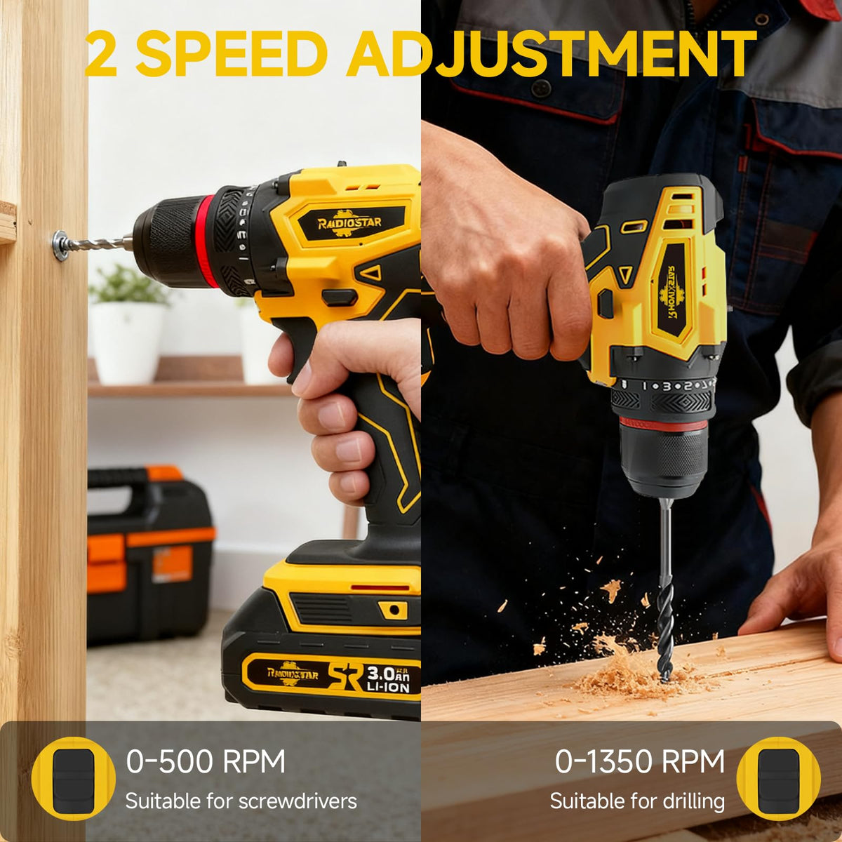 Cordless 20V Power Drill 3/8-Inch Keyless Chuck C475954