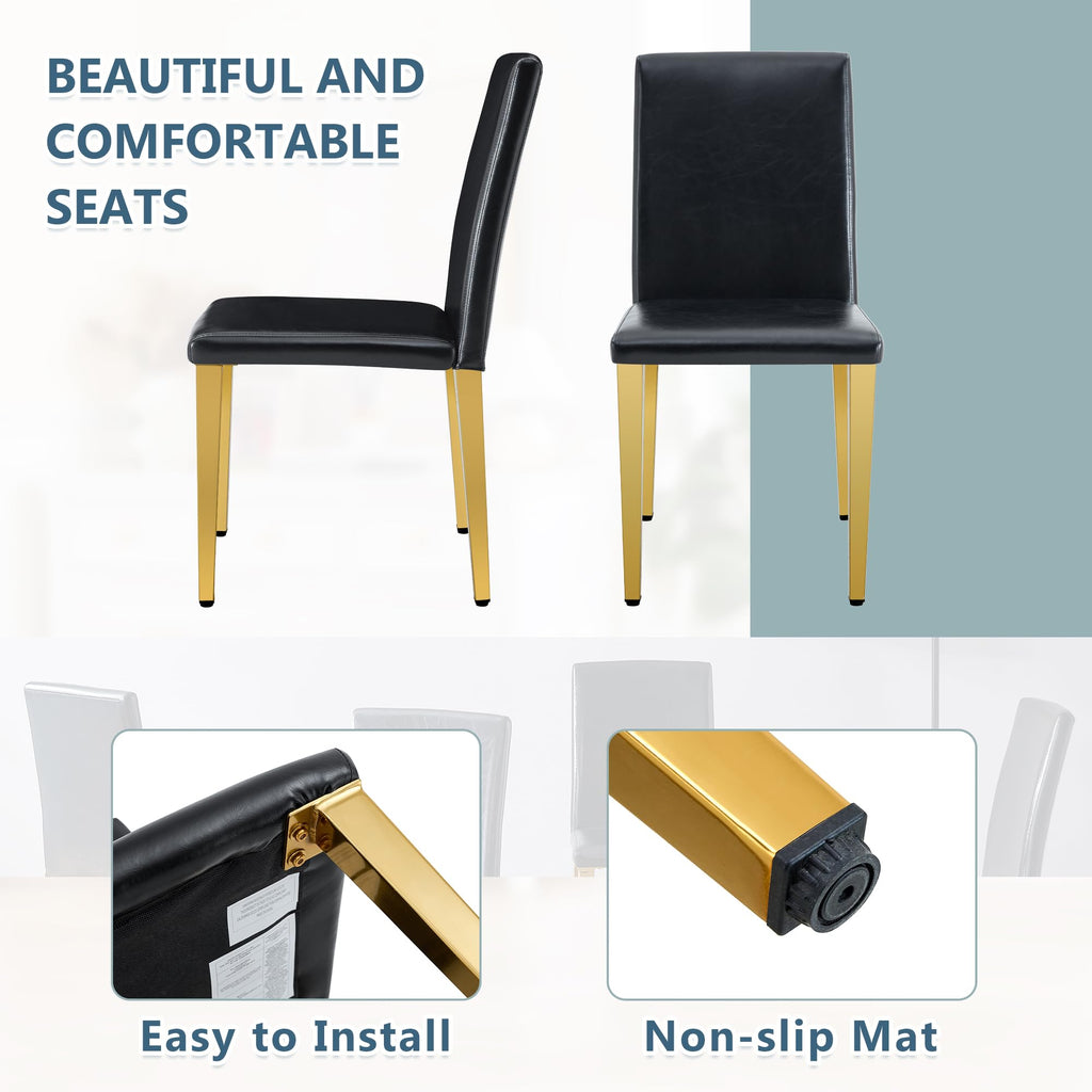 Black PU Leather Dining Chairs Set of 6 R168