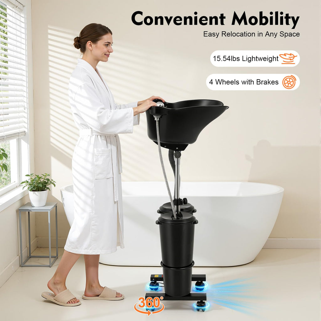 Portable Height Adjustable Shampoo Bowl with Electric Pump J4195