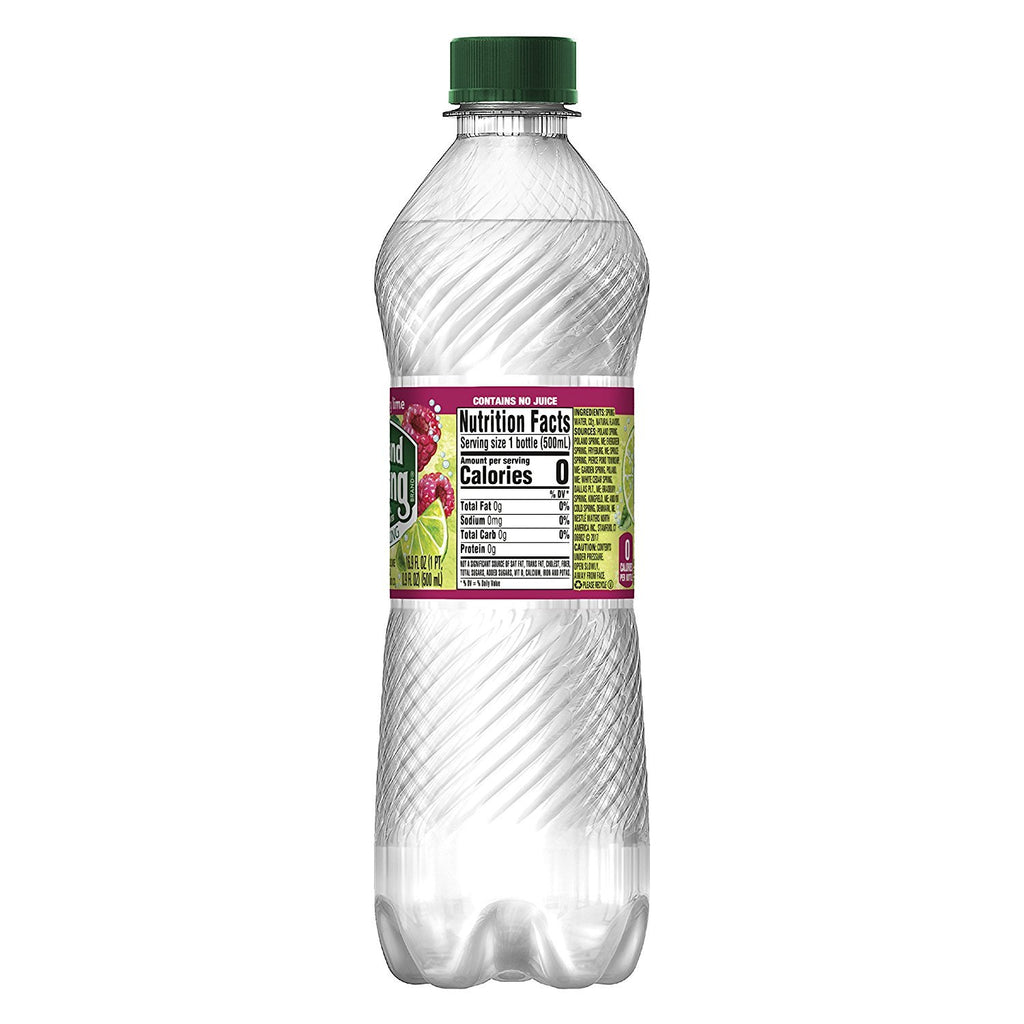 Sparkling Spring Water Raspberry Lime 16.9 Ounce Pack of 8 W143