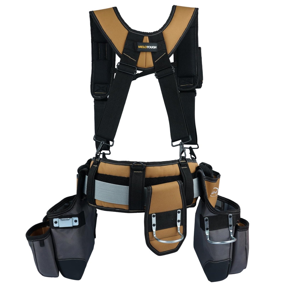 Khaki 28-Pocket Tool Belt and Suspenders K703970