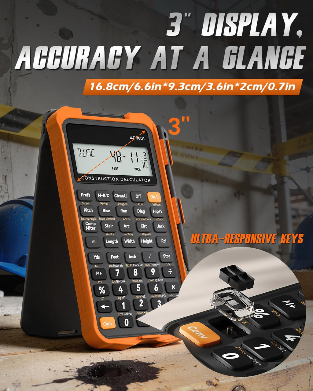 Construction Calculator with Writing Tablet N508