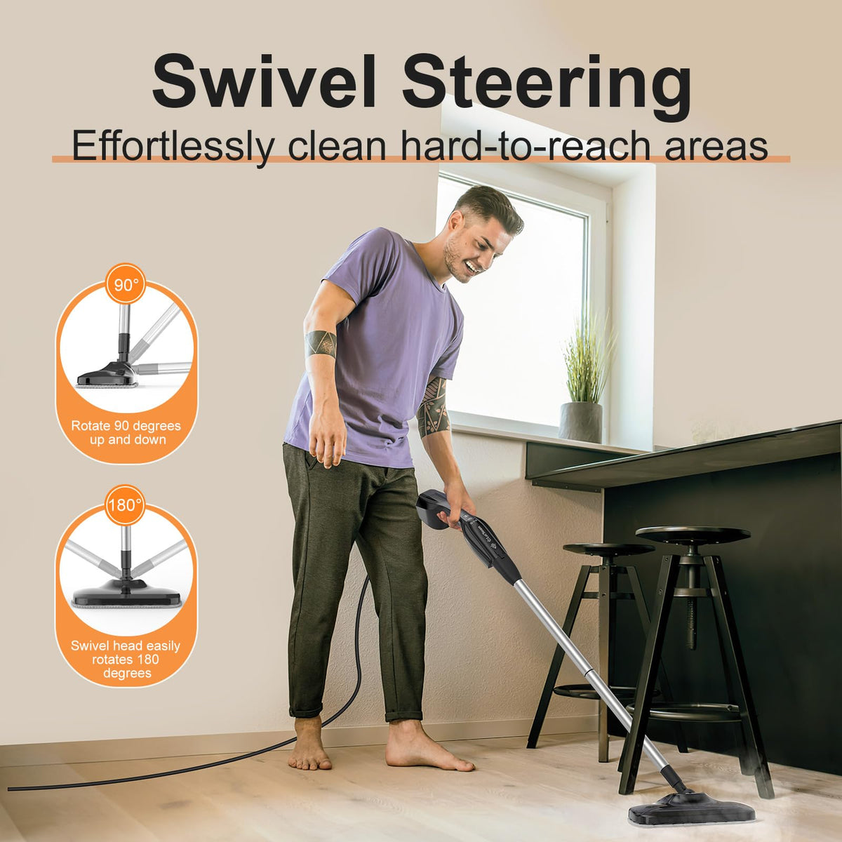 17 in 1 Steam Mop with Detachable Handheld Steam Cleaner G860