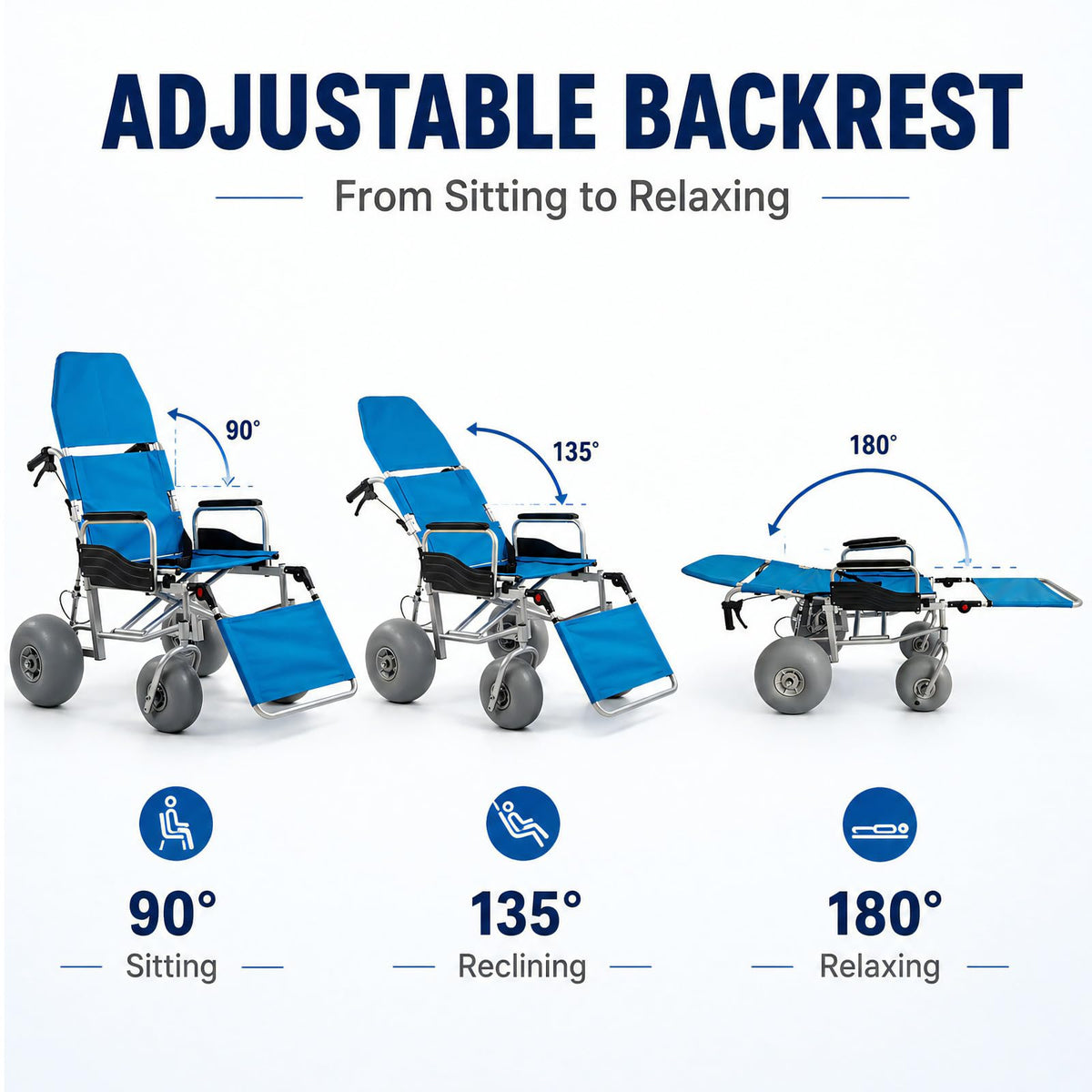Beach Wheelchair with Balloon Tires Y2766