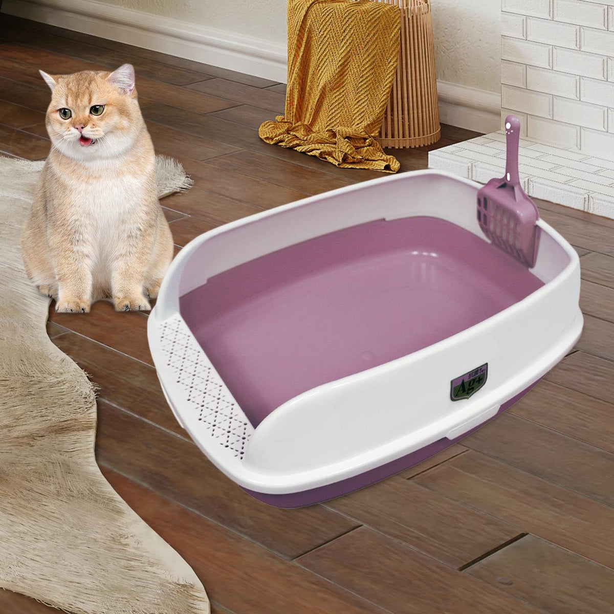 Pink High Sided Cat Litter Box O5323