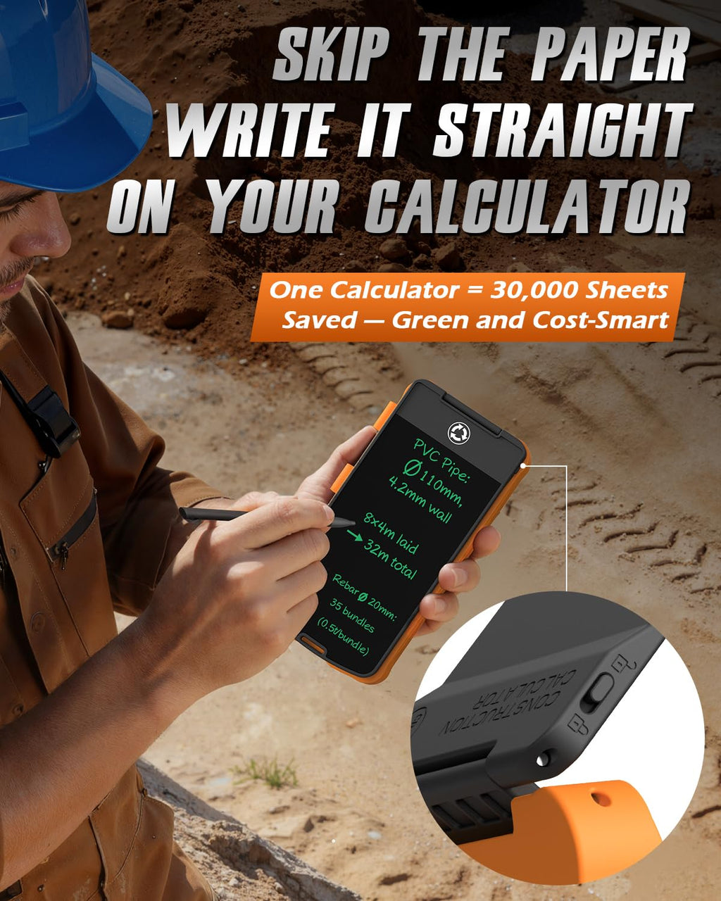 Construction Calculator with Writing Tablet N508
