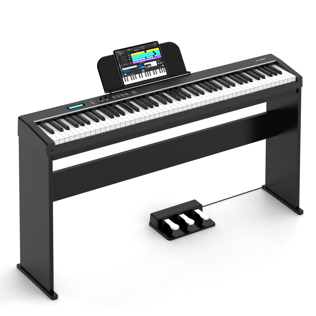 88-Key Weighted Action Digital Piano with Wooden Stand M383