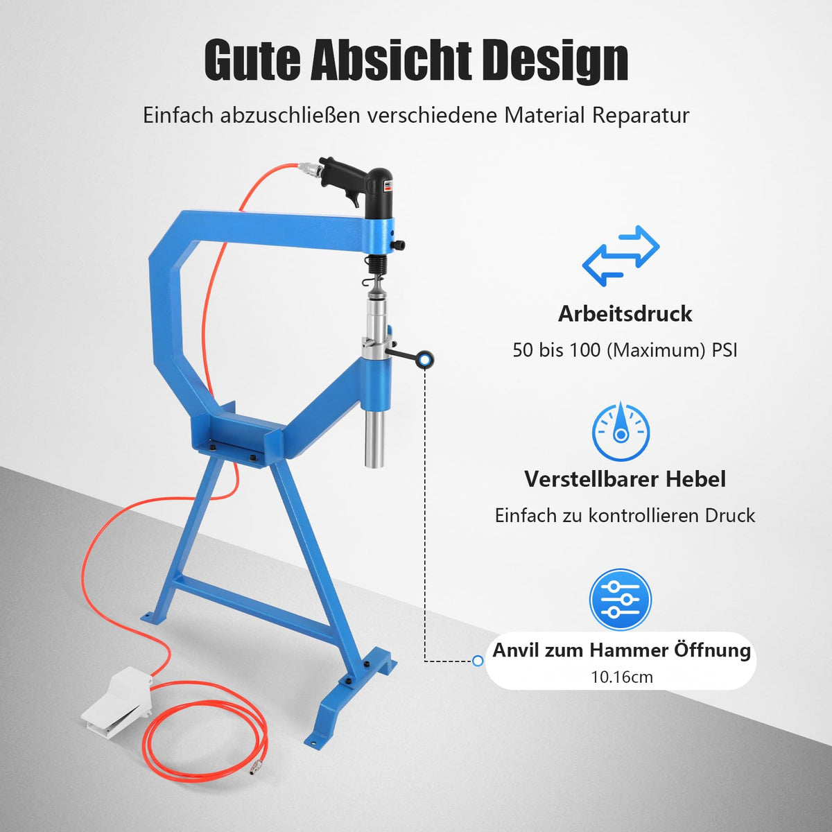 Pneumatic Planishing Hammer & Metal Shrinker Stretcher Kit H612