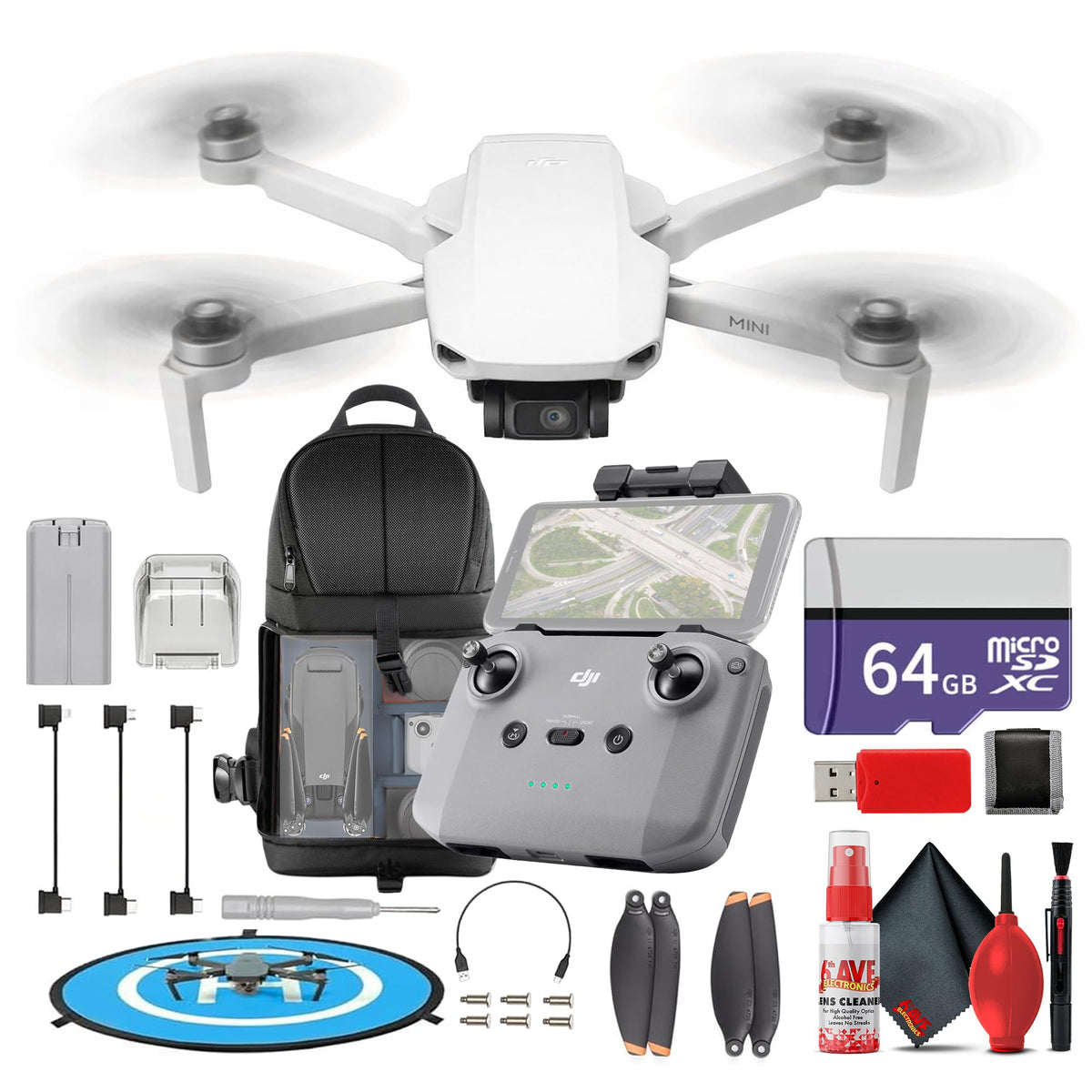 Lightweight UHD Drone with 12MP Camera, 3-Axis Gimbal, 64GB Card M9883