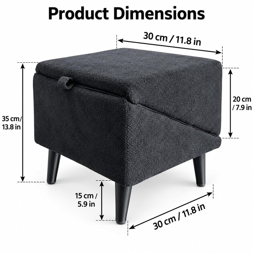 Foldable Dog Stairs Ottoman 2 in 1 Pet Steps with Storage S2836