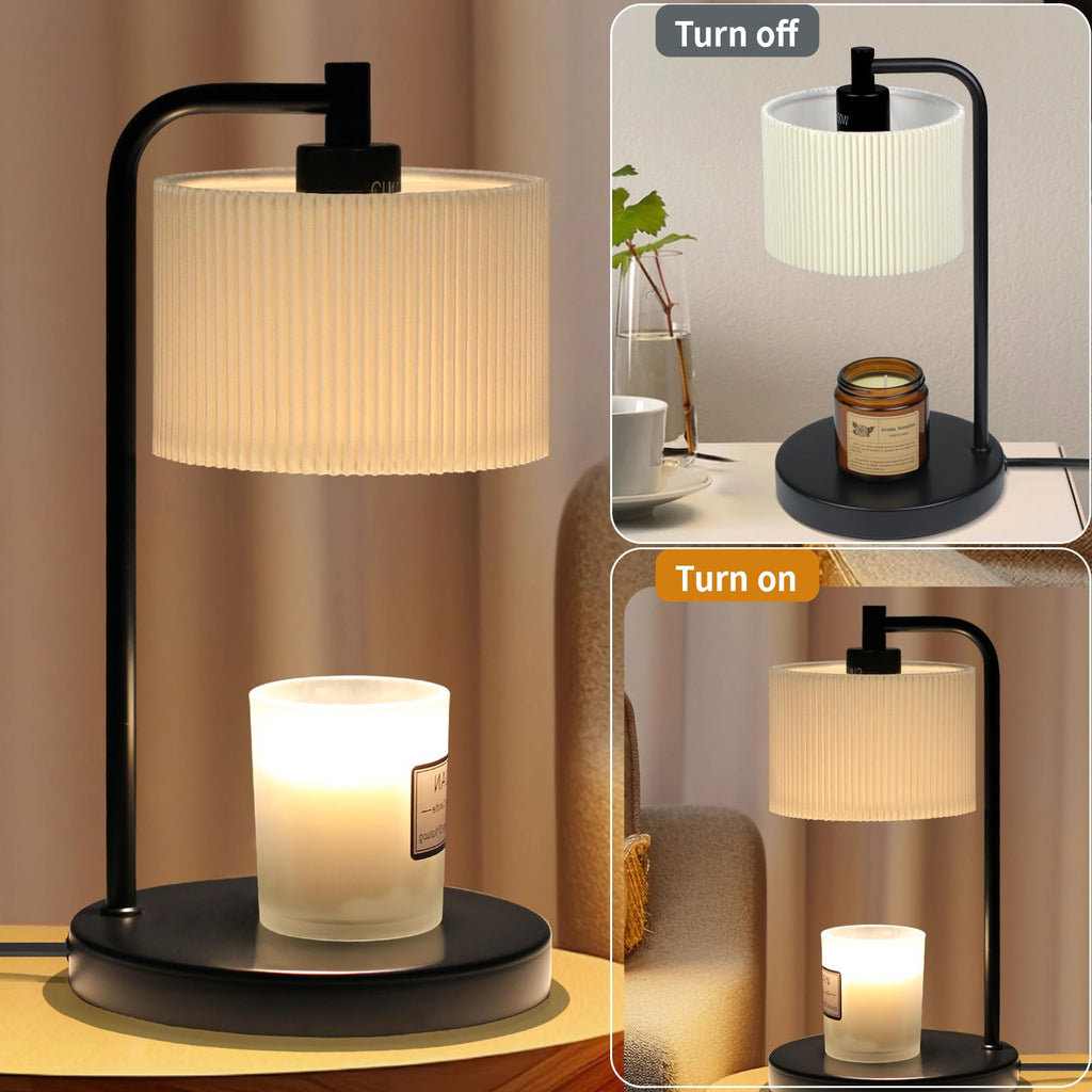 Dimmable Candle Warmer Lamp with Timer and Bulbs Black G64636