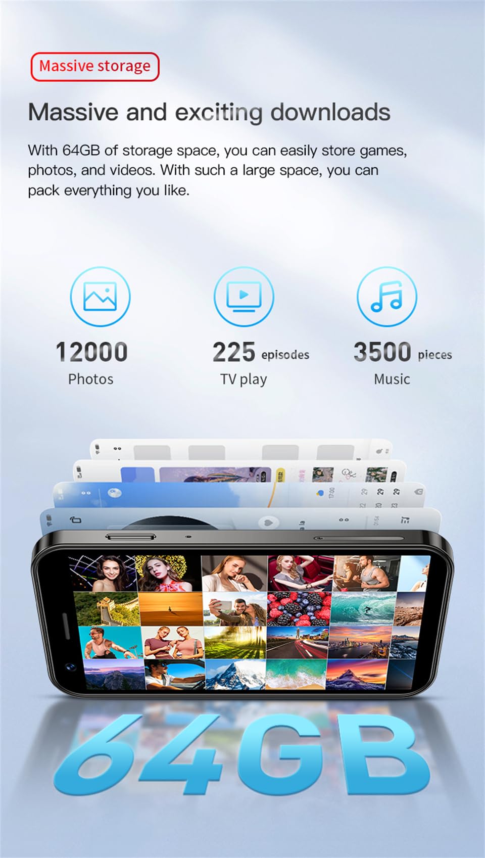 3.0 inch Mini Smartphone 4G LTE Android 10 Quad Core 2000mAh Type-C Dual SIM Purple 3GB RAM 64GB ROM Q5521