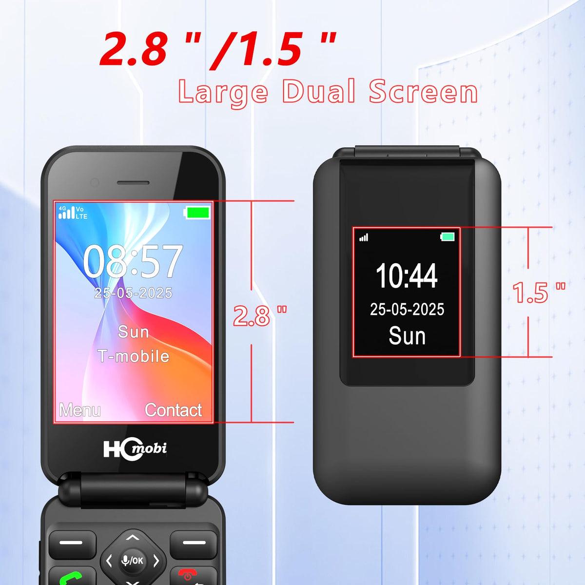 4G Unlocked Flip Phone Dual Screen S525