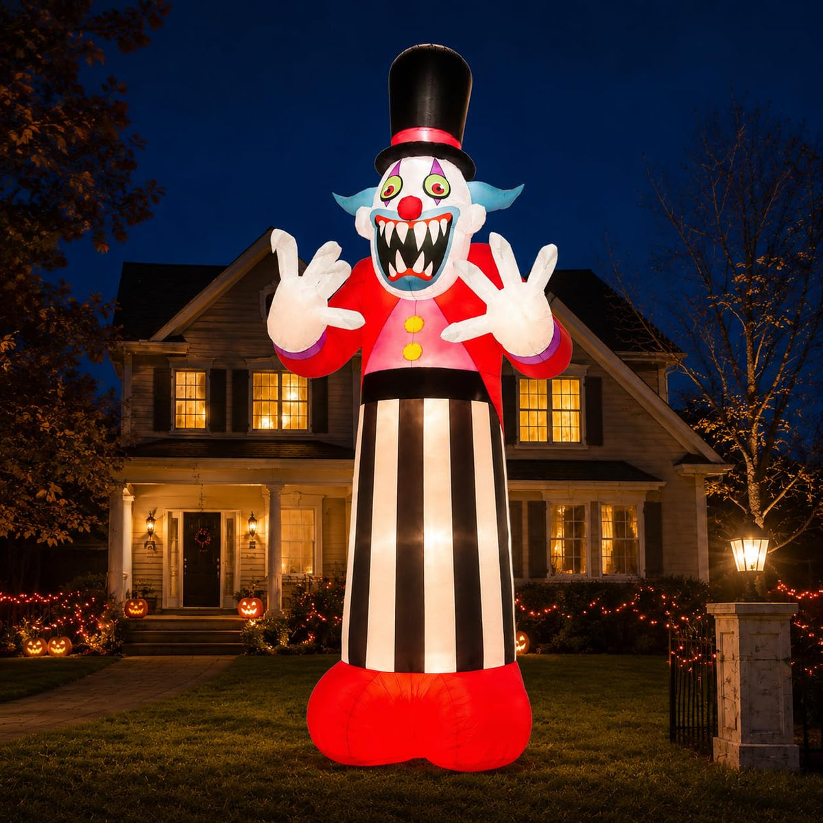 11FT Giant Halloween Inflatables Clown Ghost with LED Lights V745221