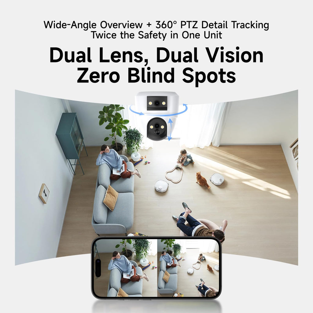 2K Dual Lens Indoor Security Camera X147282
