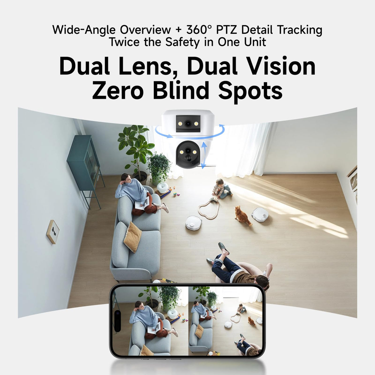 2K Dual Lens Indoor Security Camera X147282