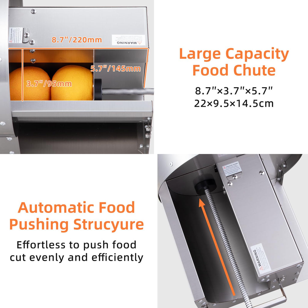 Electric Vegetable Slicer, Stainless Steel 2 IN 1 Manual & Electric Food Slicer X5612