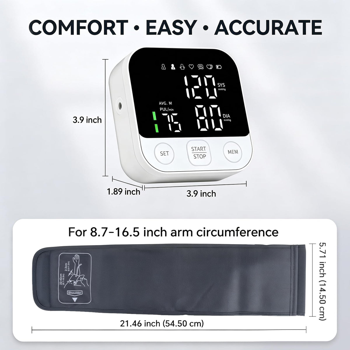 Blood Pressure Monitor Upper Arm Cuff with Storage Bag G548995
