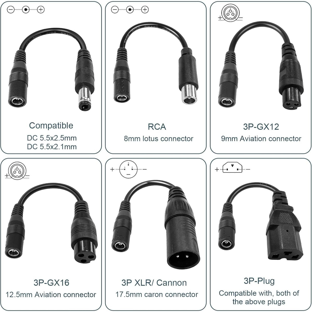 54.6V 2A Electric Scooter Charger with 6-in-1 Universal Plug V495