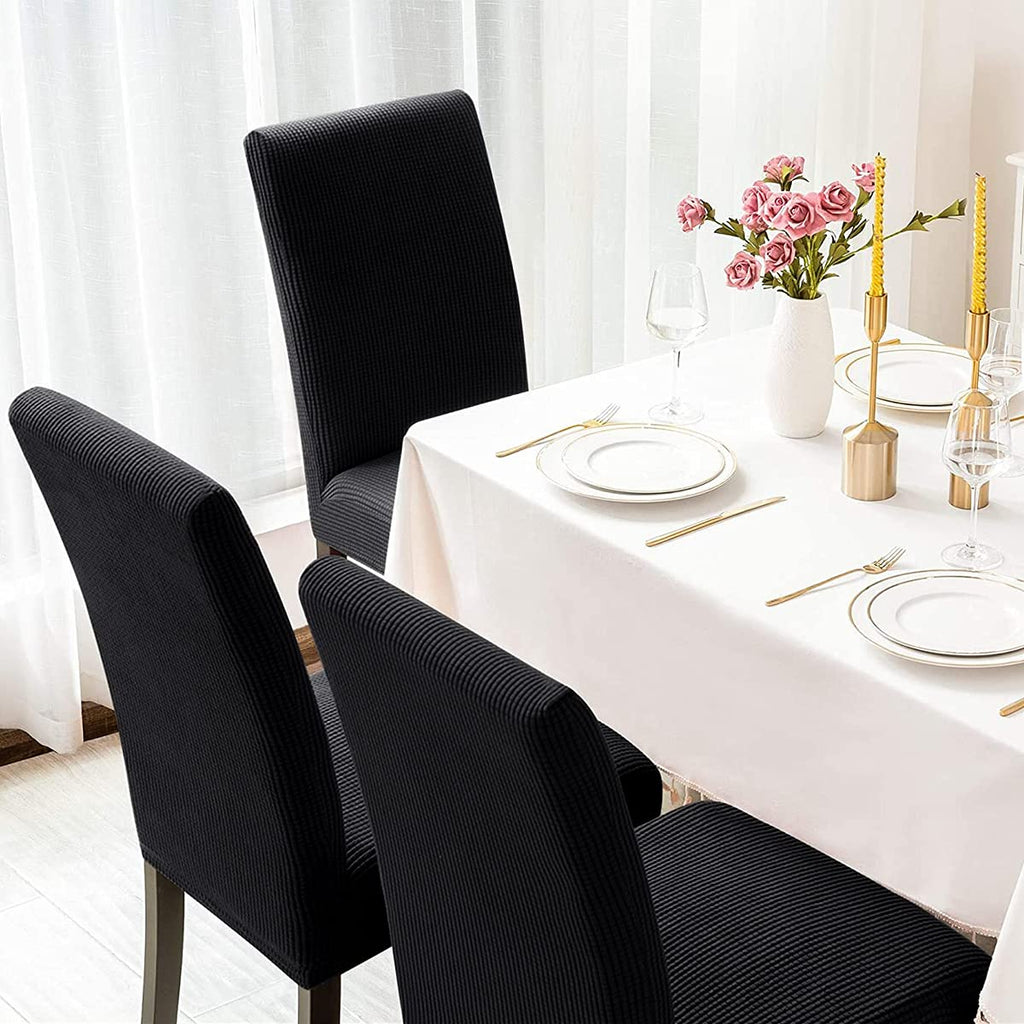 Black 6 Pack Dining Chair Covers L720