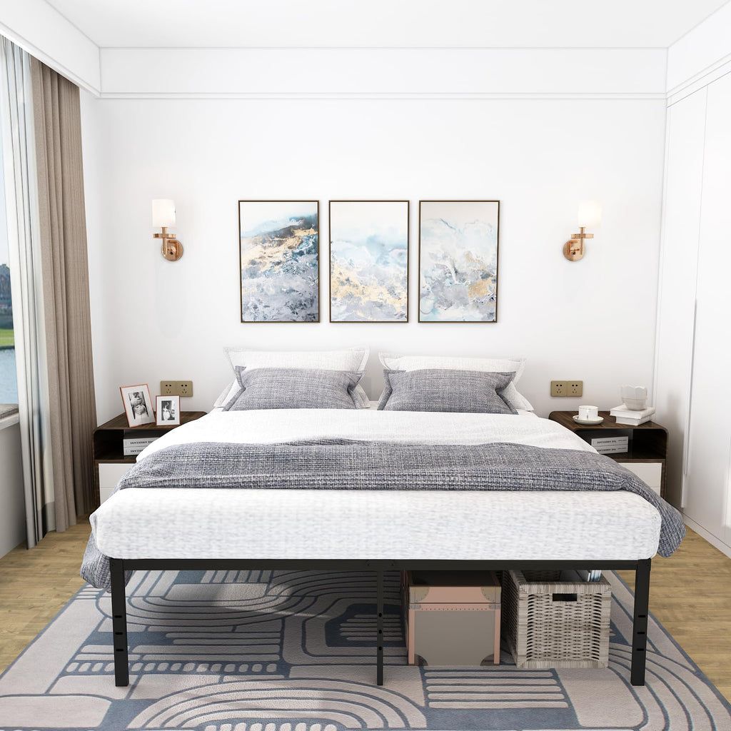 Black 18 Inch Metal Platform Full Bed Frame F315