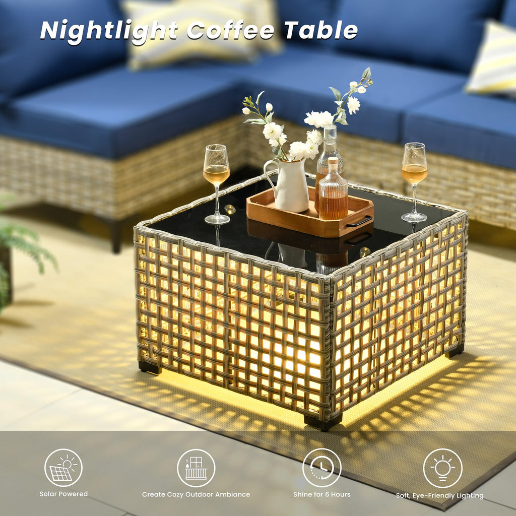 5 PCS Rattan Patio Conversation Set with Coffee Table G4435