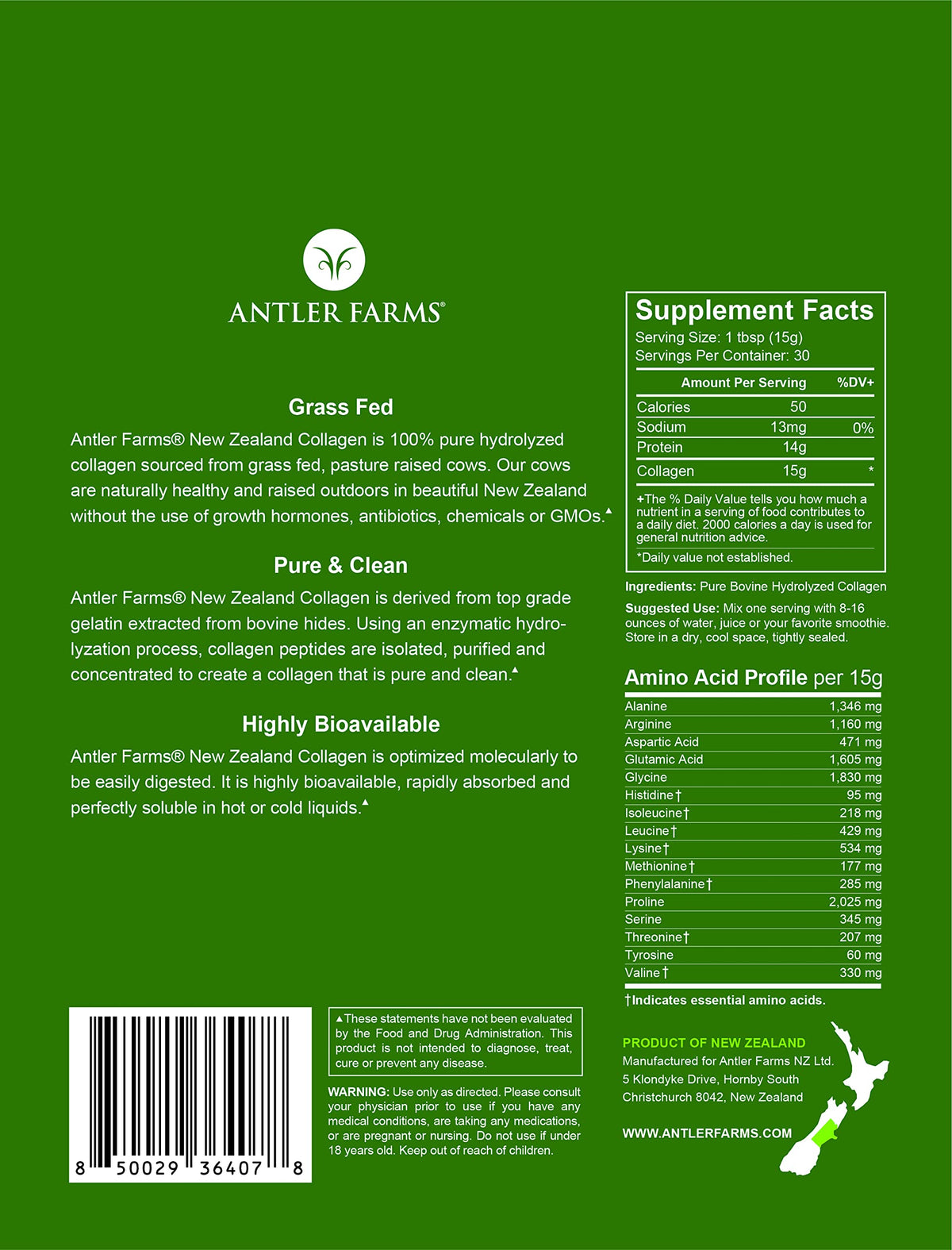 Collagen Powder - Grass Fed, Unflavored, 1 lb V482