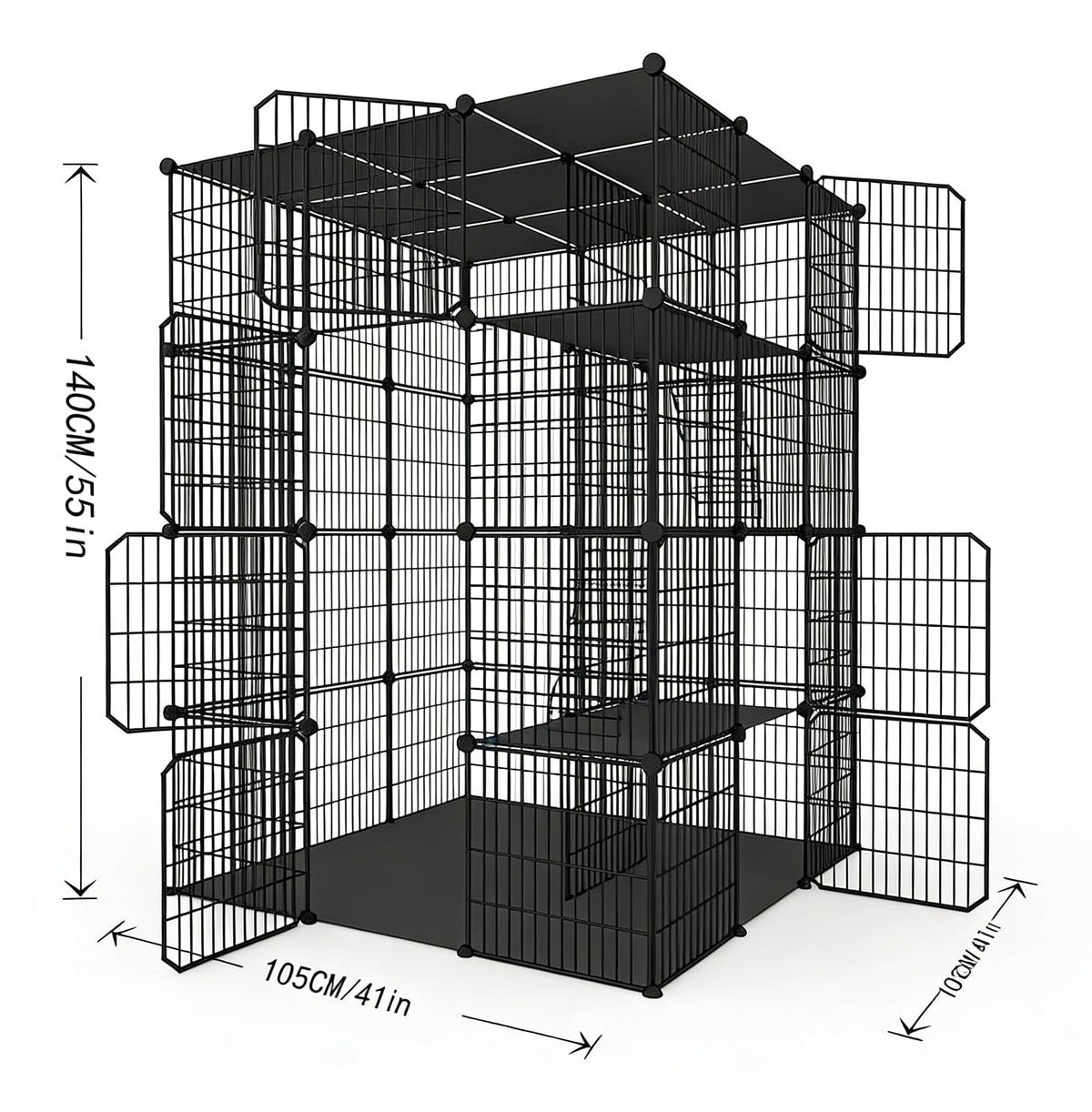 4-Tier Detachable Metal Wire Cat Cage G38619
