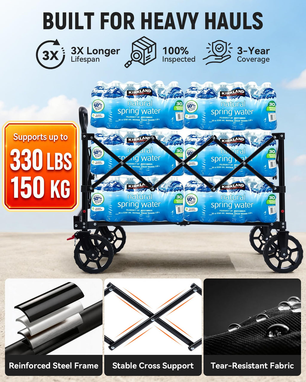 150L Foldable Heavy Duty Wagon O708
