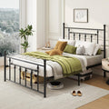 Black Full Size Metal Bed Frame with Headboard & Footboard H565