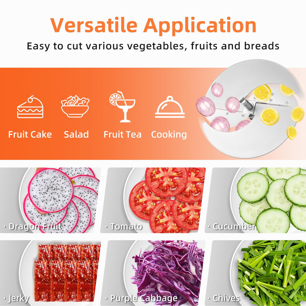Electric Vegetable Slicer, Stainless Steel 2 IN 1 Manual & Electric Food Slicer X5612