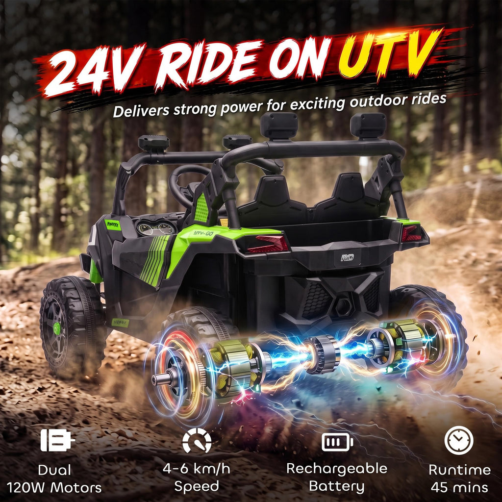 24V 2 Seater Ride On Truck Car Green B9358