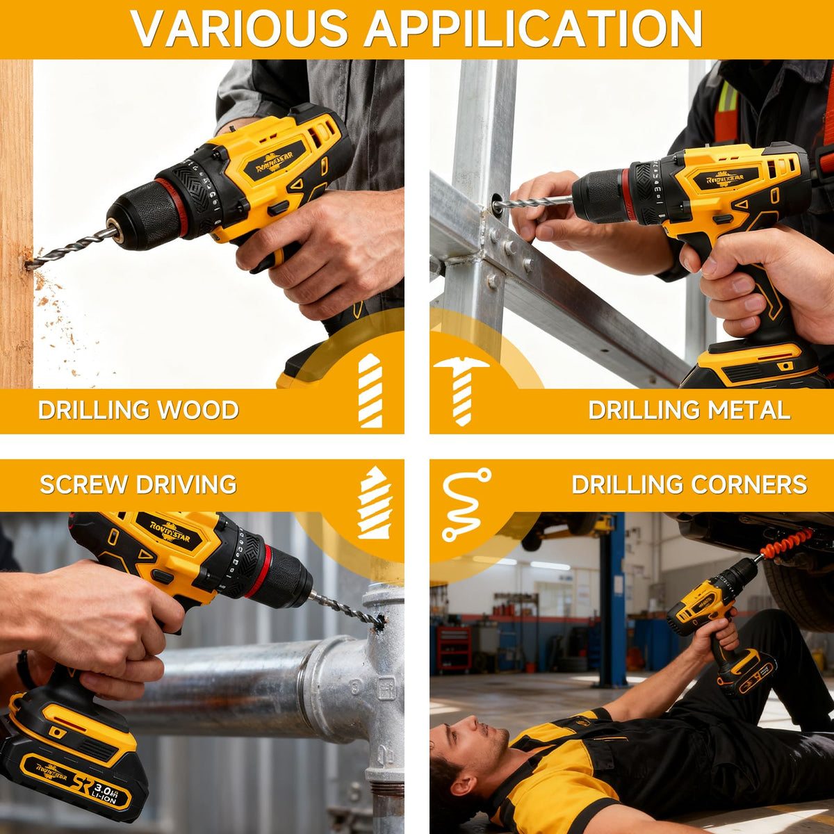 Cordless 20V Power Drill 3/8-Inch Keyless Chuck C475954