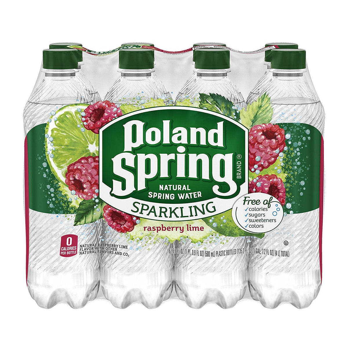 Sparkling Spring Water Raspberry Lime 16.9 Ounce Pack of 8 W143