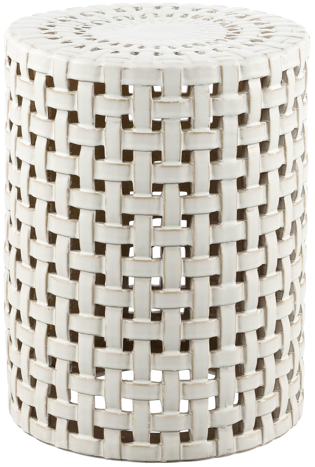 Cream Ceramic Decorative Accent Garden Stool Z4698