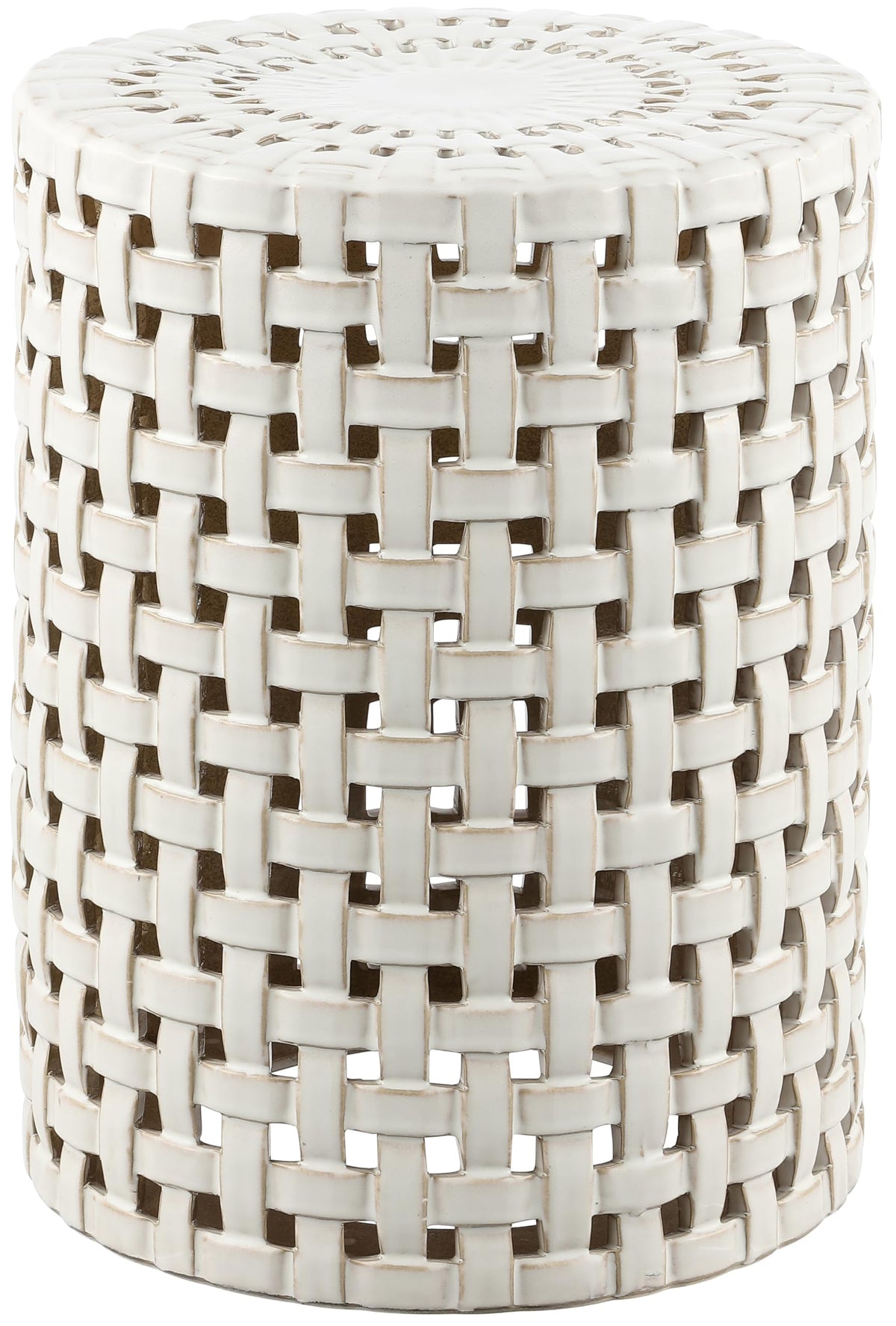 Cream Ceramic Decorative Accent Garden Stool Z4698