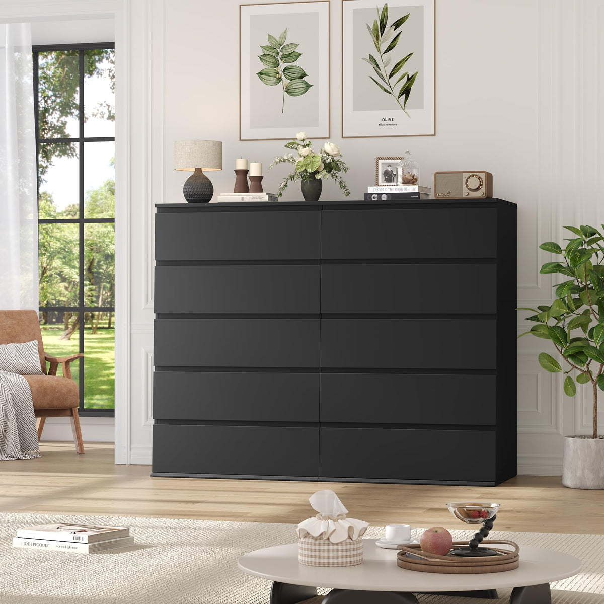 Black 5 Drawer Dresser F77909