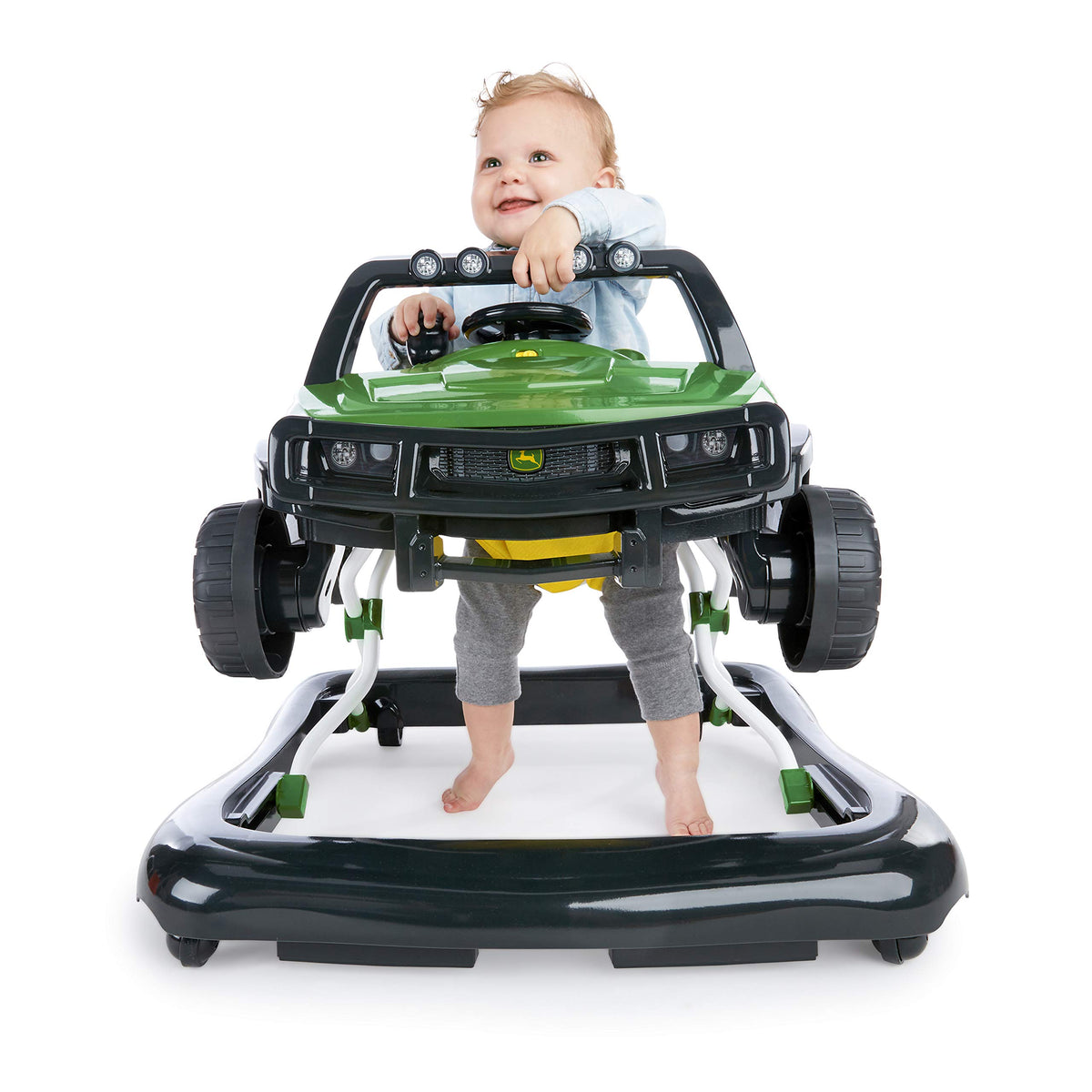 Green Baby Activity Center & Push Walker with Steering Wheel Toy D578
