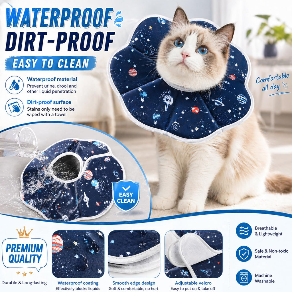 Soft Cat Recovery Cone Collar for Small Medium Cats L9937