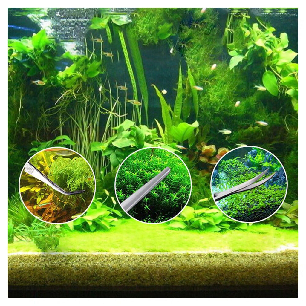 5 in 1 Aquarium Scissors Tweezers Spatula Stainless Steel Aquascaping Tools I4072