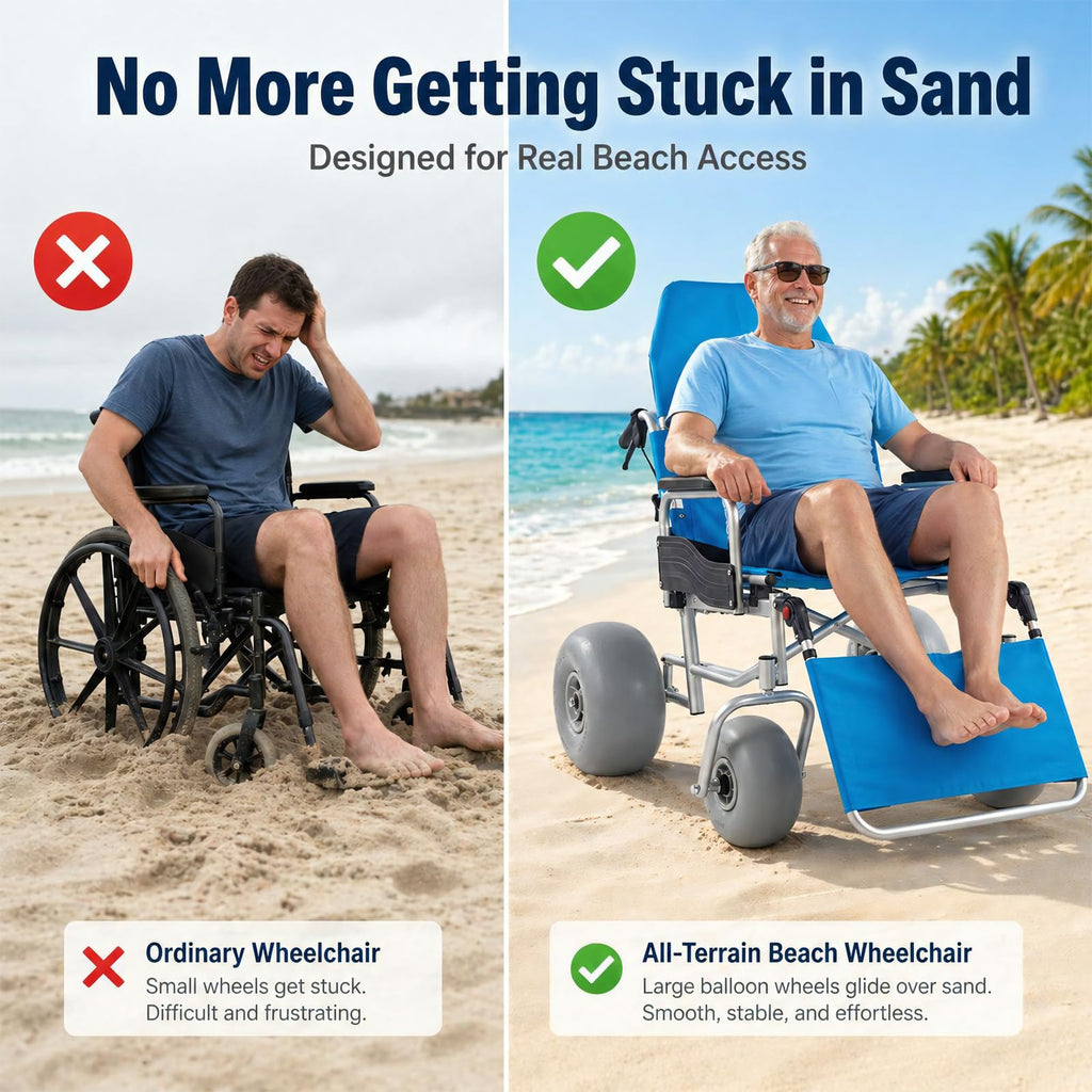 Beach Wheelchair with Balloon Tires Y2766