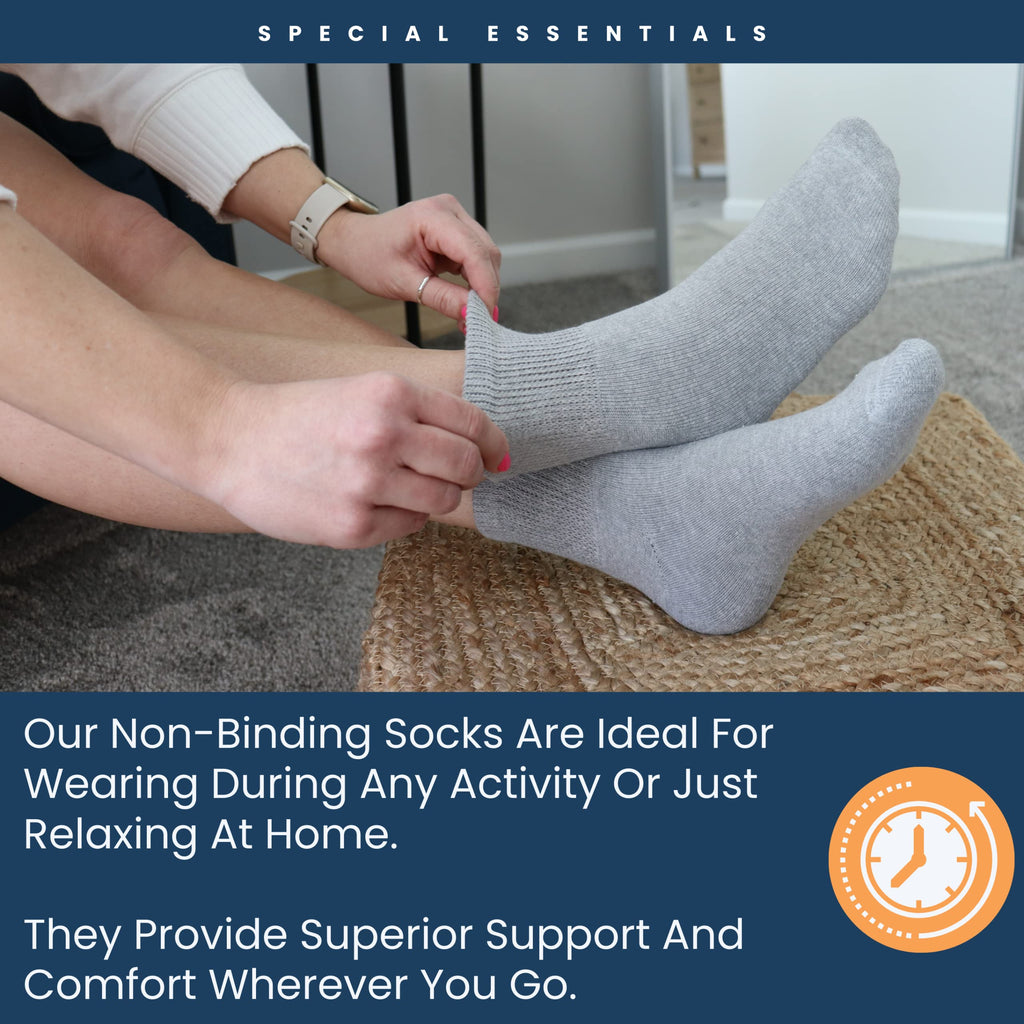 Women's Diabetic Ankle Socks, 6 Pairs, Non-Binding U7598