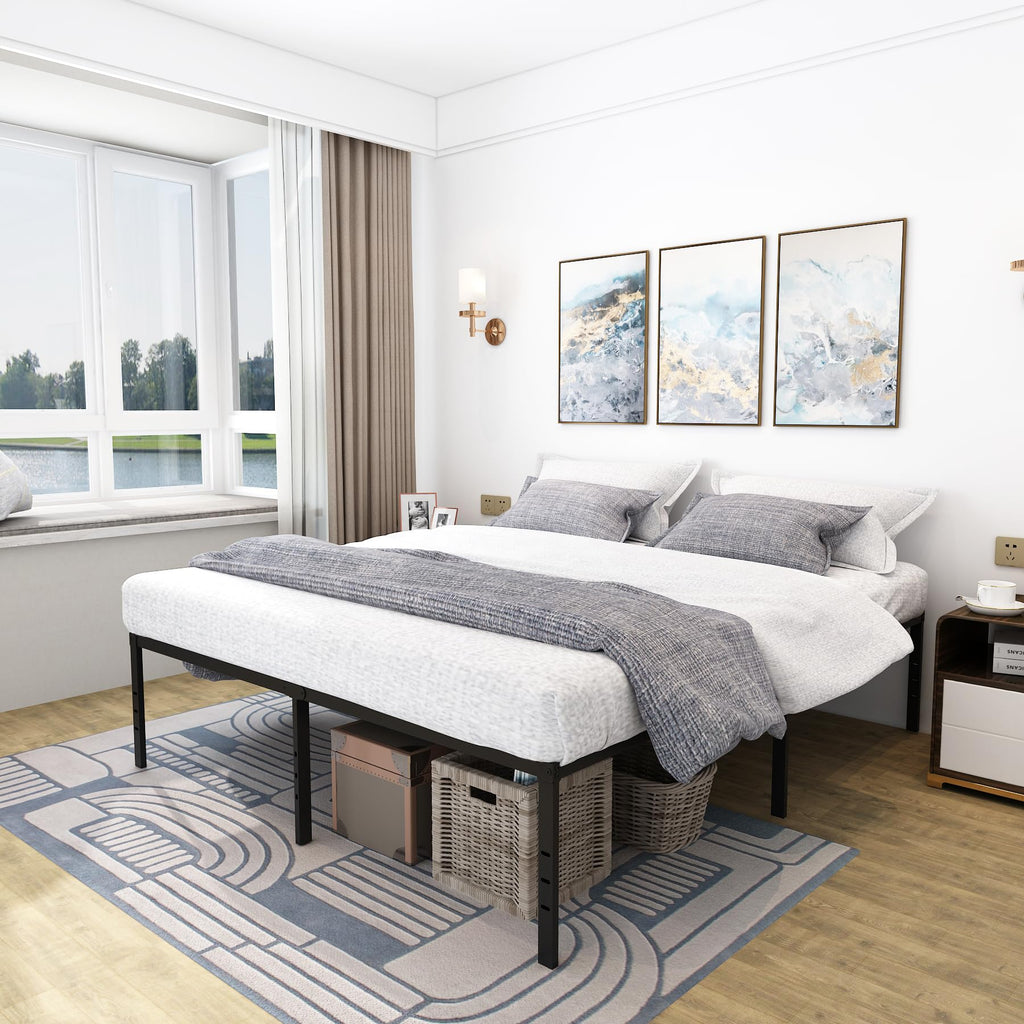 Black 18 Inch Metal Platform Full Bed Frame F315