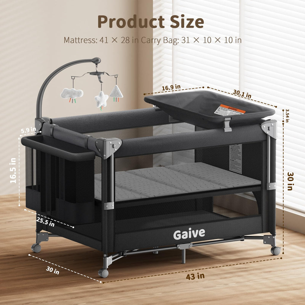 Baby Bassinet, Pack and Play, Bedside Crib Sleeper I561374